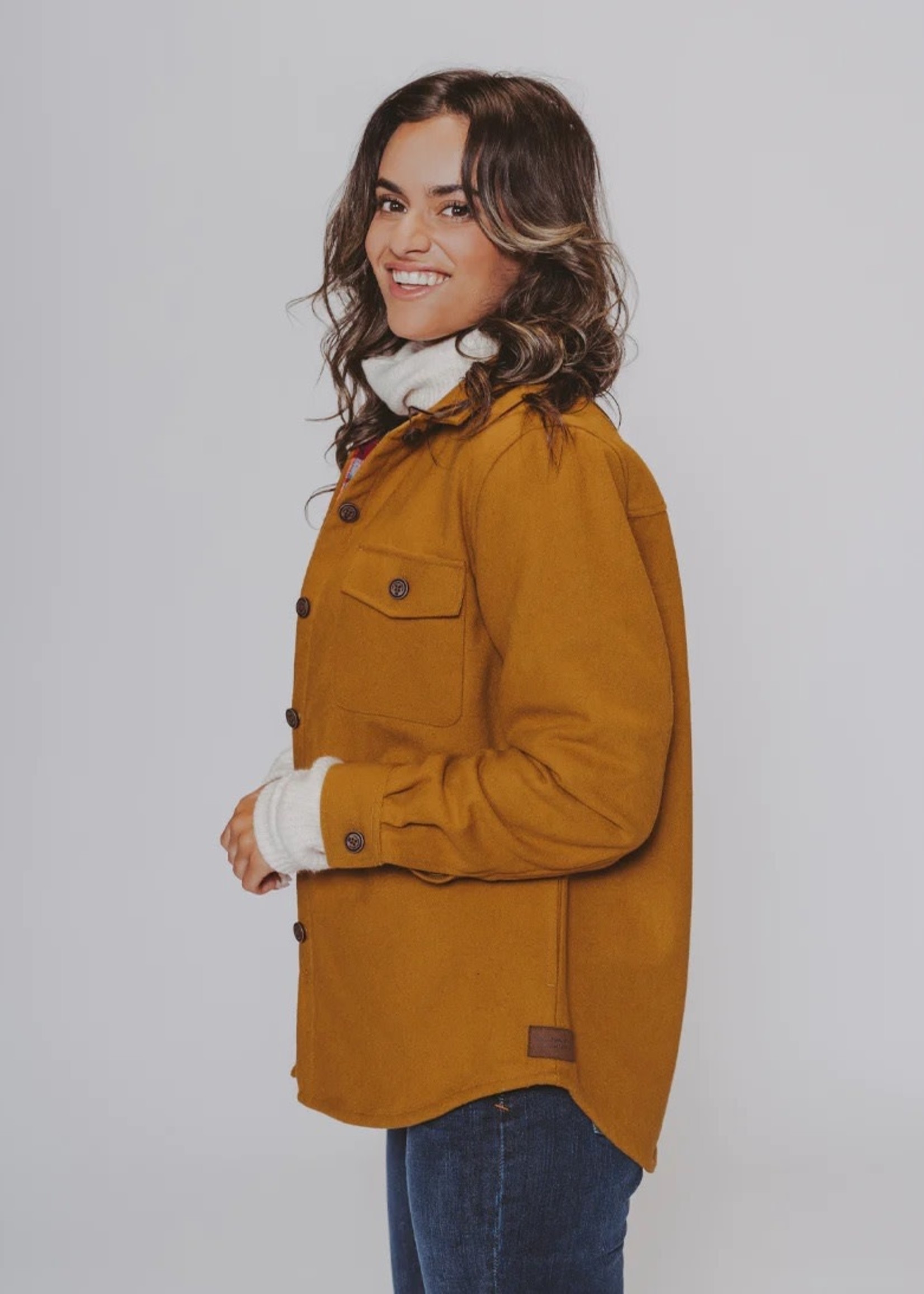 The Normal Brand Women's Brightside Flannel-Lined Jacket Gold