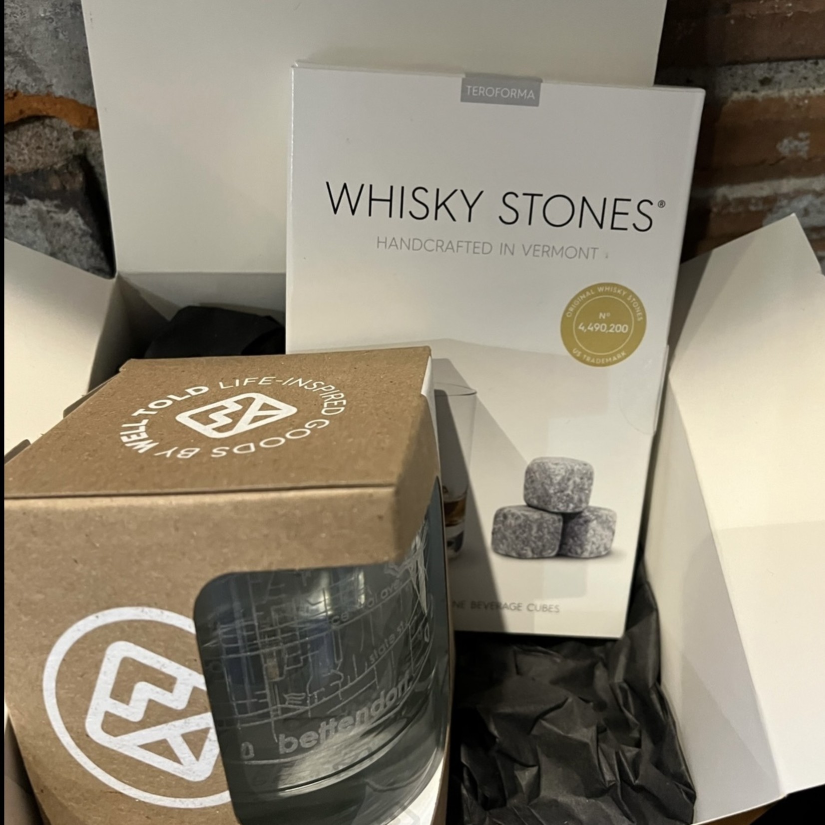 Whisky Stones and QC Rocks Glasses