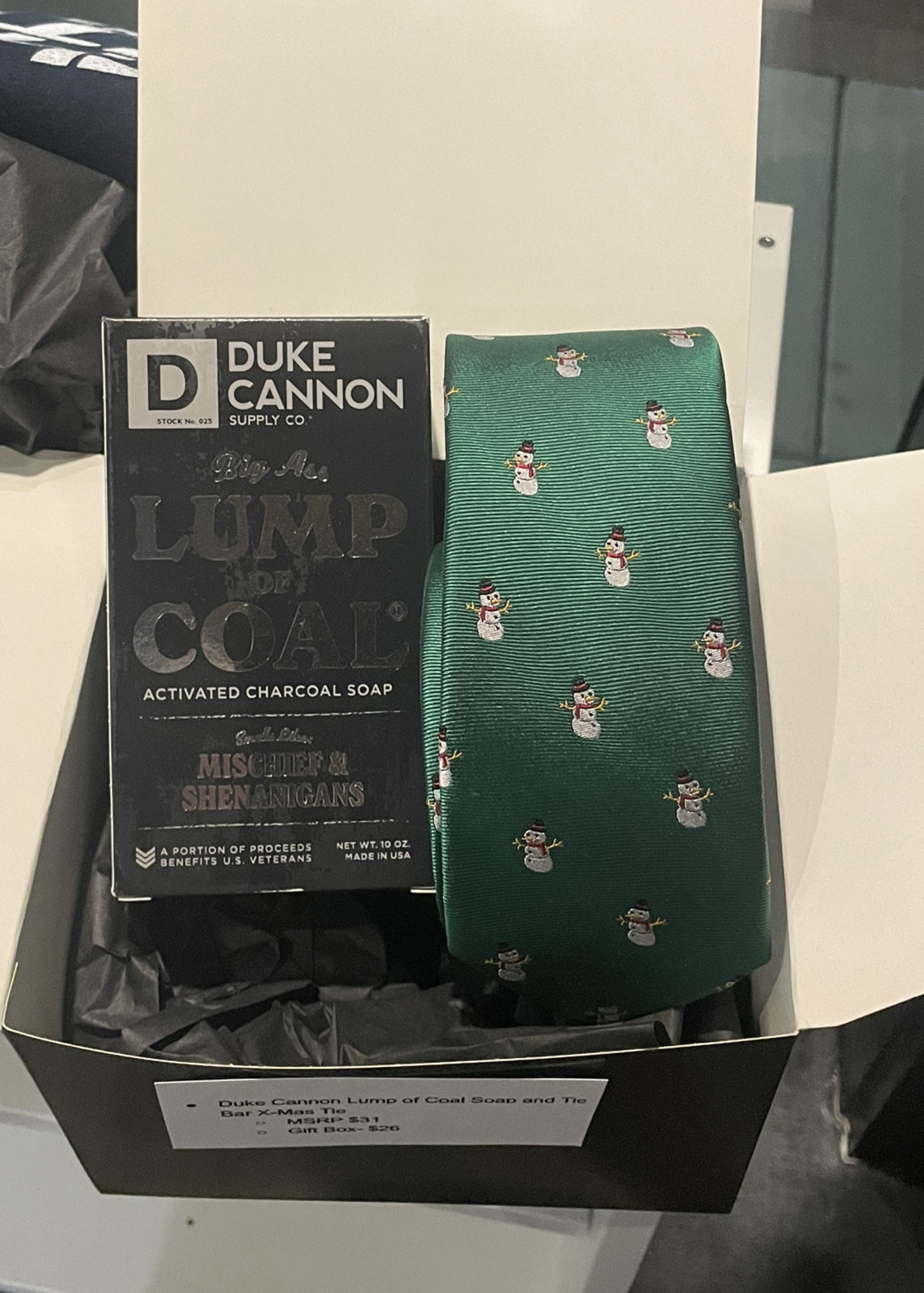 Duke Cannon Lump of Coal Soap and Tie Bar X-Mas Tie
