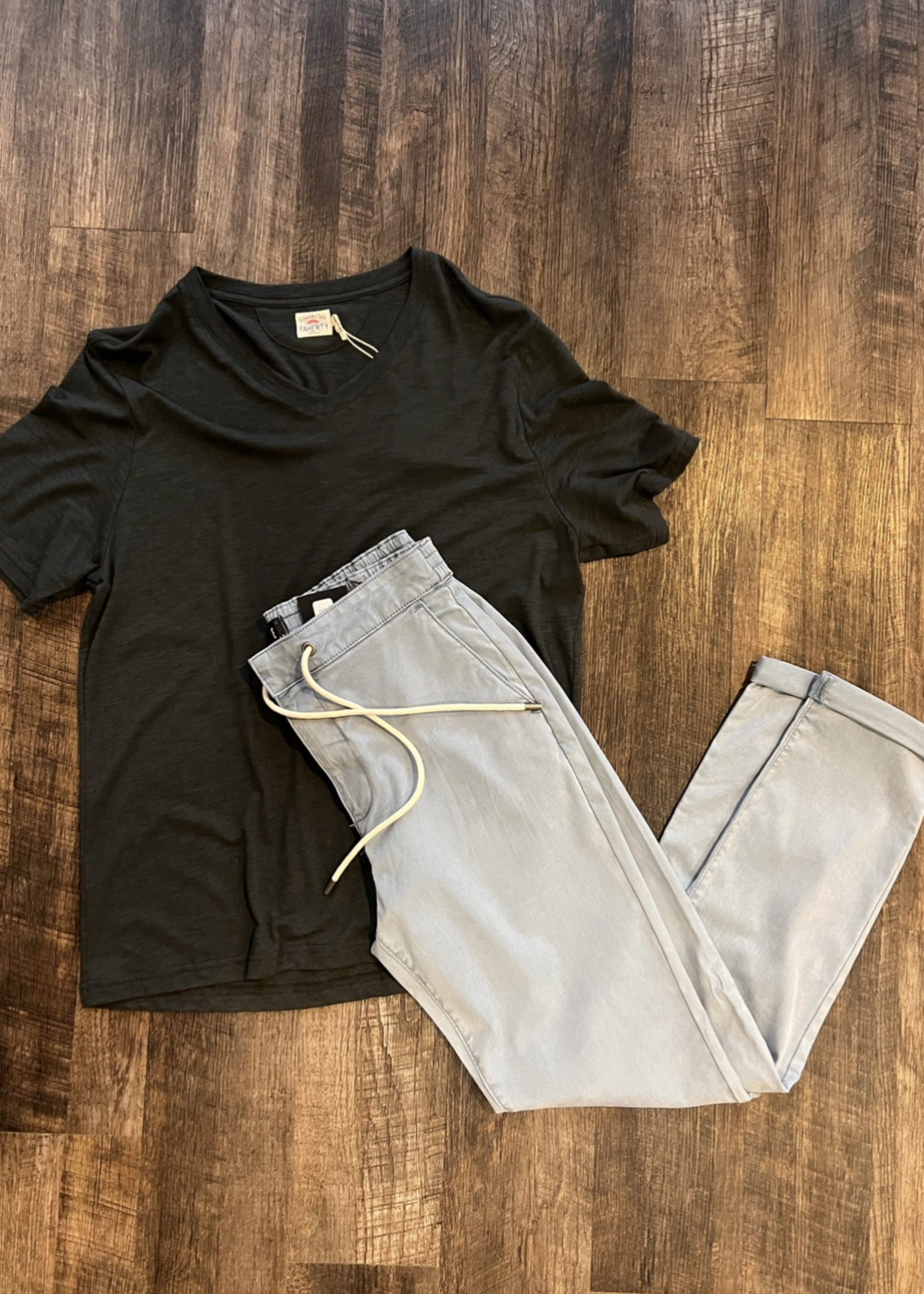 Faherty V-Neck Tee and Paige Fraser Pant