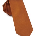 Tie Bar Grosgrain Solid Burnt Orange Tie