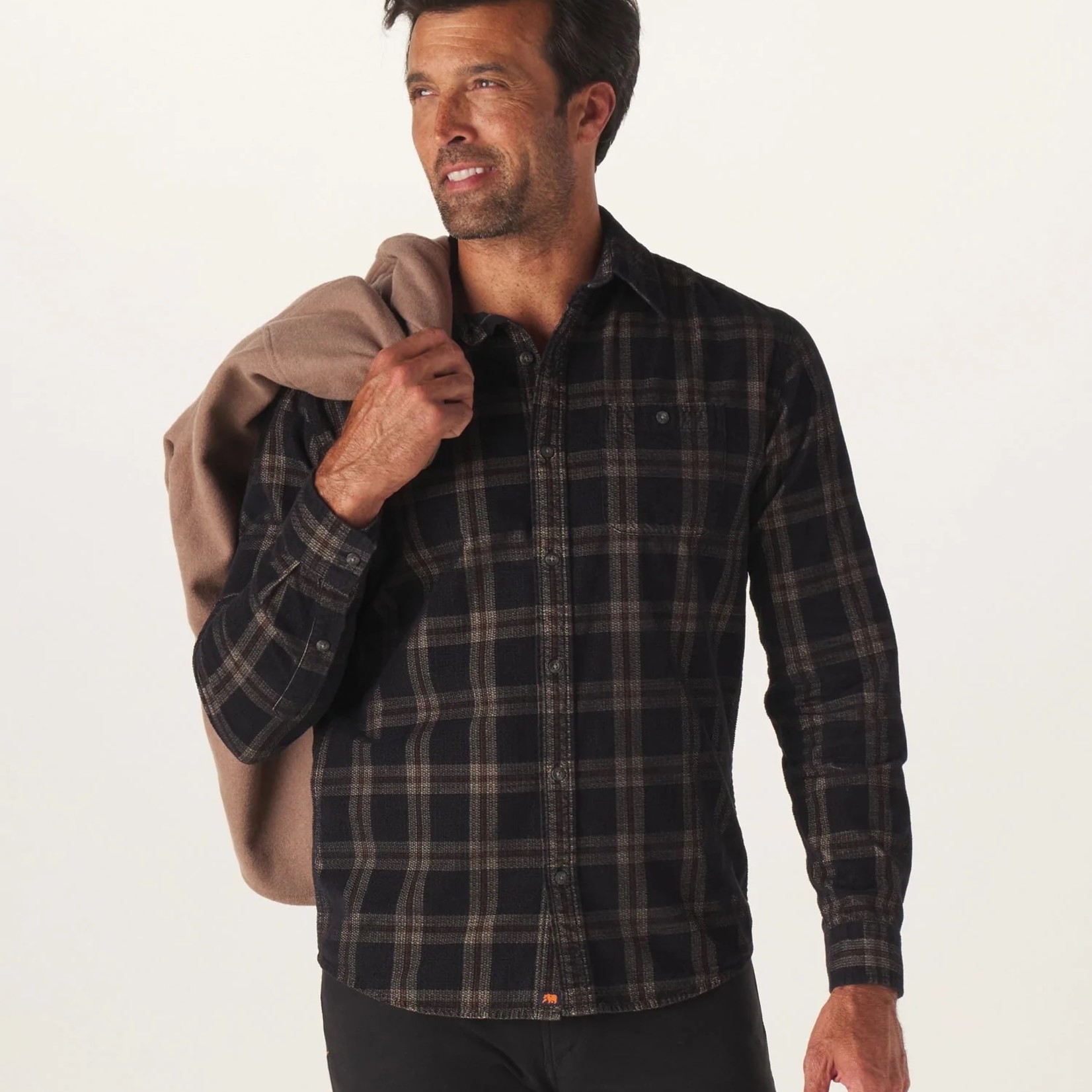 charcoal plaid shirt