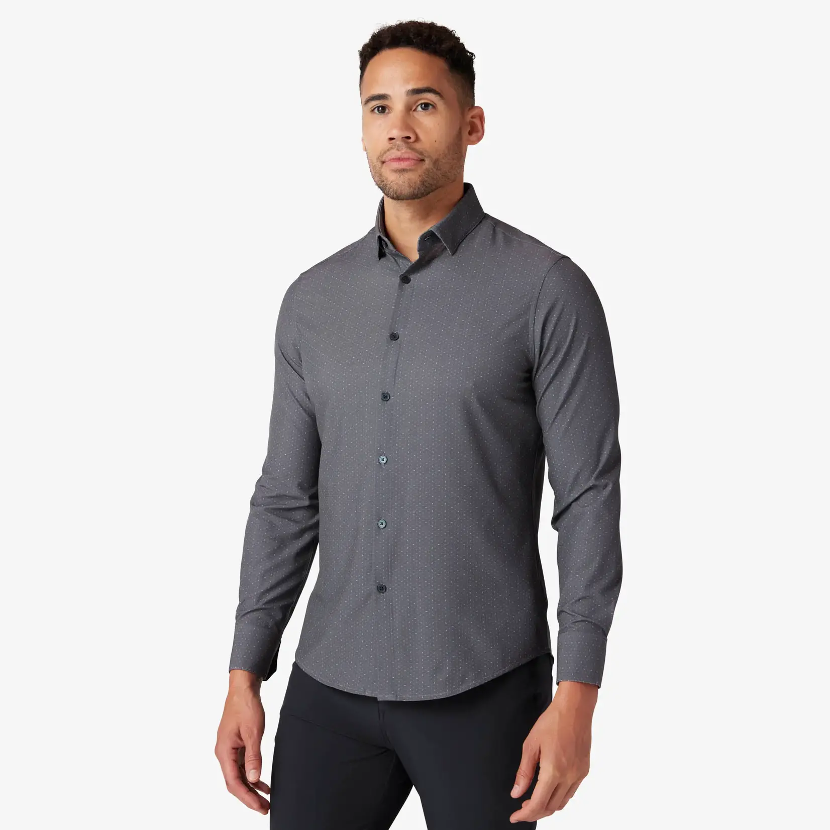 Mizzen & Main Leeward LS Classic No Tuck Dark Grey