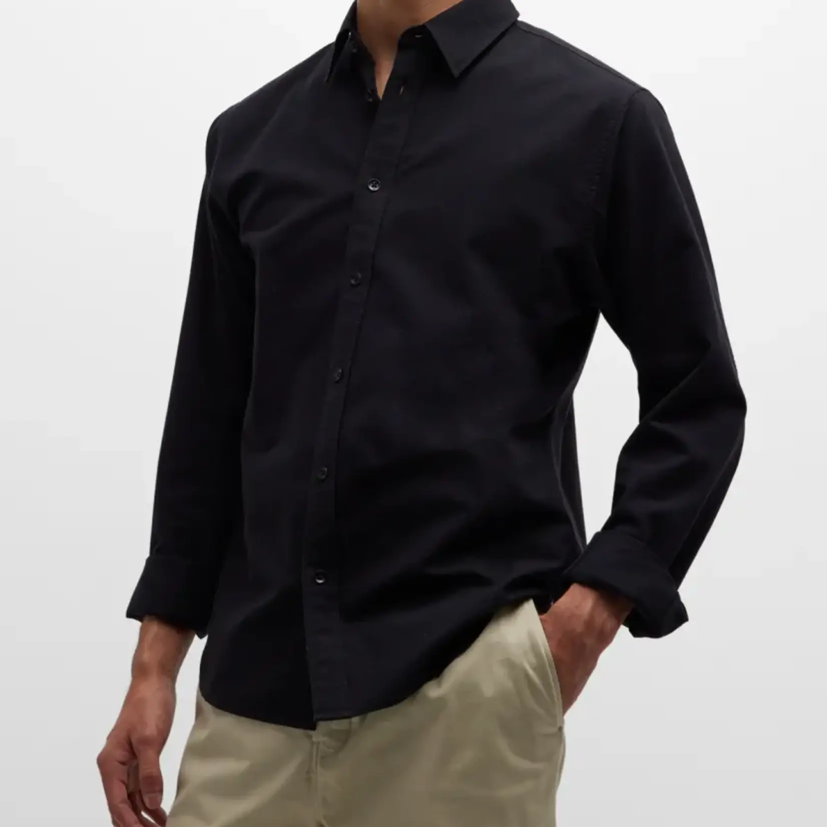 Nagar Exclusive Oxford Cotton Full Sleeve Formal Shirt For Men - Black -  ED30