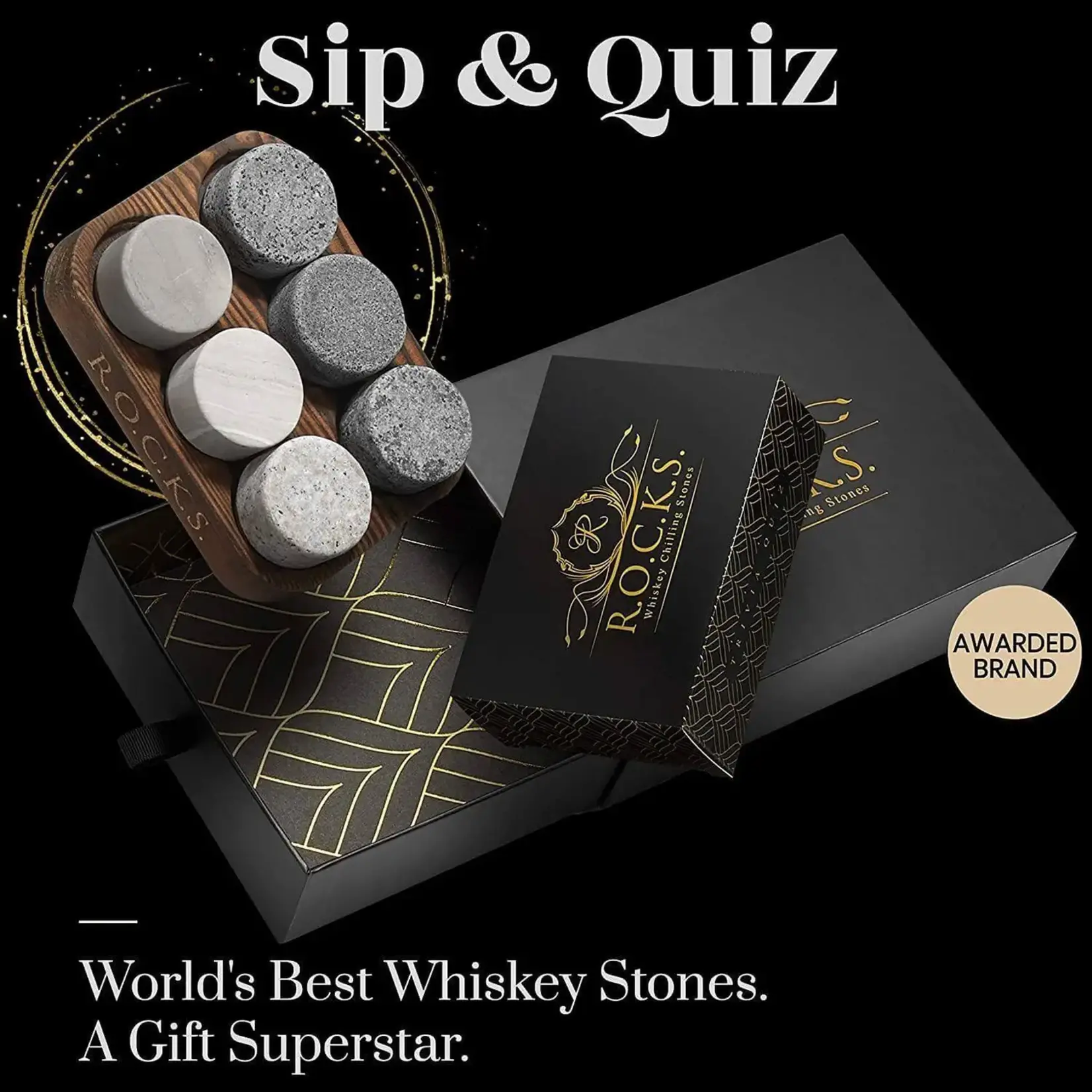 Theo and Co. The Rocks X Whiskey Trivia Quiz Gift Set