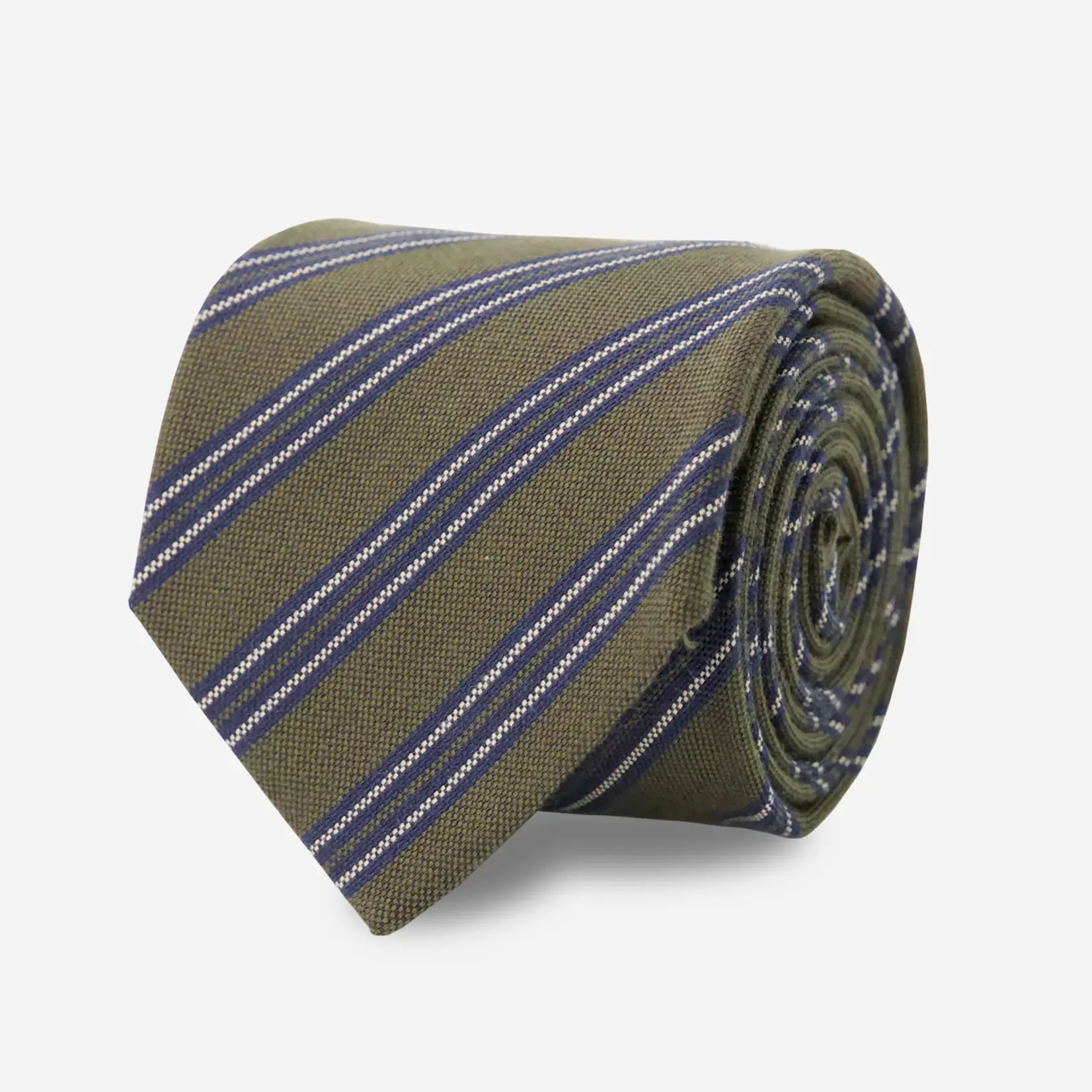 Tie Bar Olive Elegante Stripe Tie