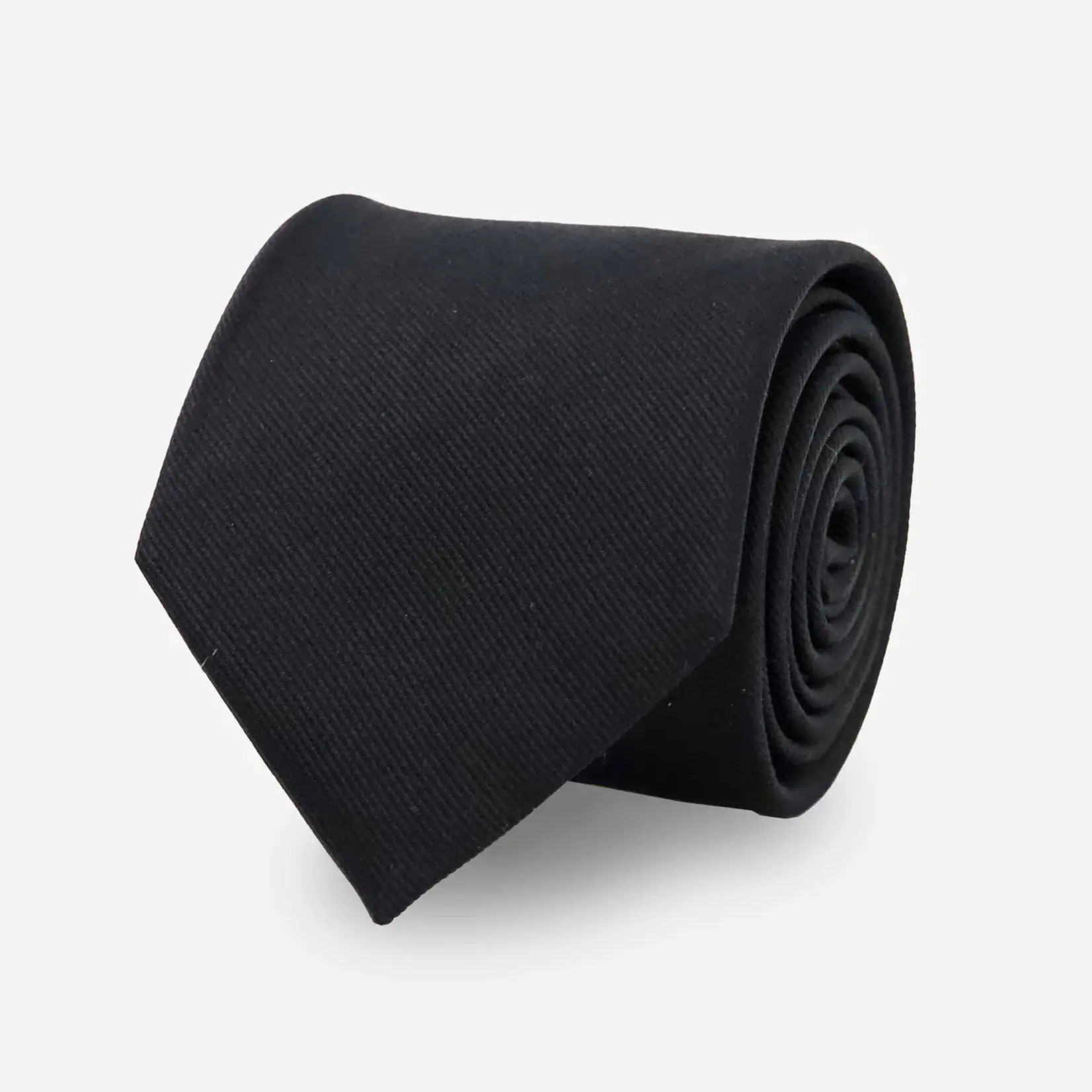 Tie Bar Grosgrain Solid Black Tie - Modern