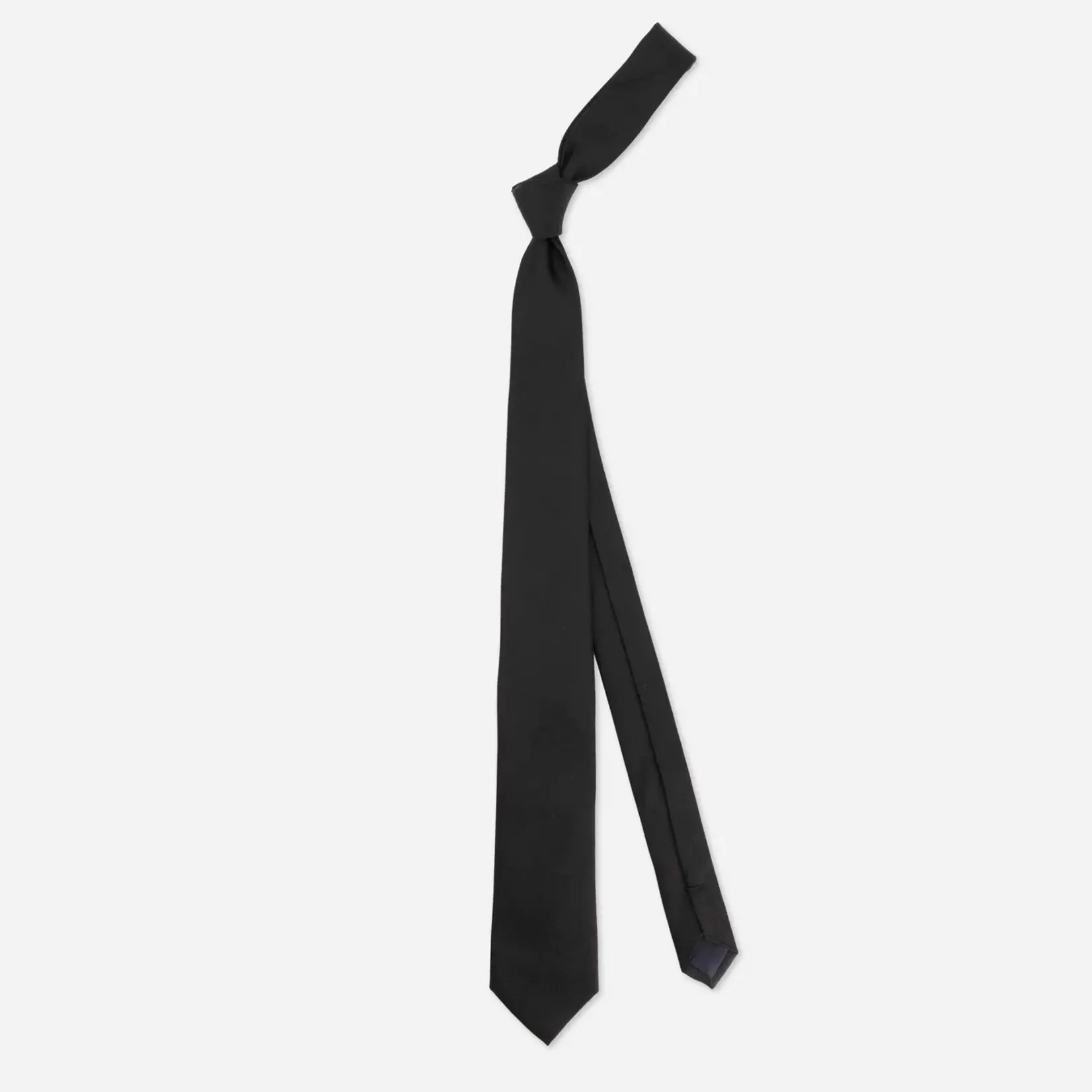 Tie Bar Grosgrain Solid Black Tie - Modern