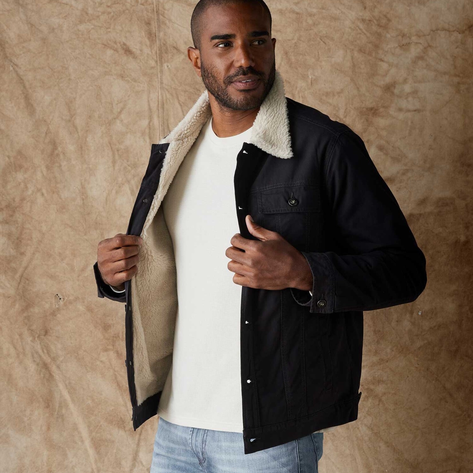 The Normal Brand James Canvas Sherpa Collar Jacket