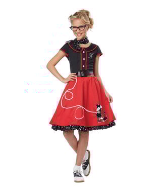 CALIFORNIA COSTUMES 50's Sweetheart Red Costume - Girls
