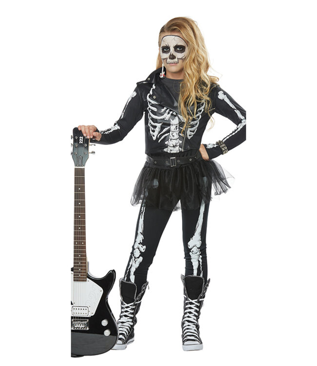 Skeleton Rocker Costume - Girls