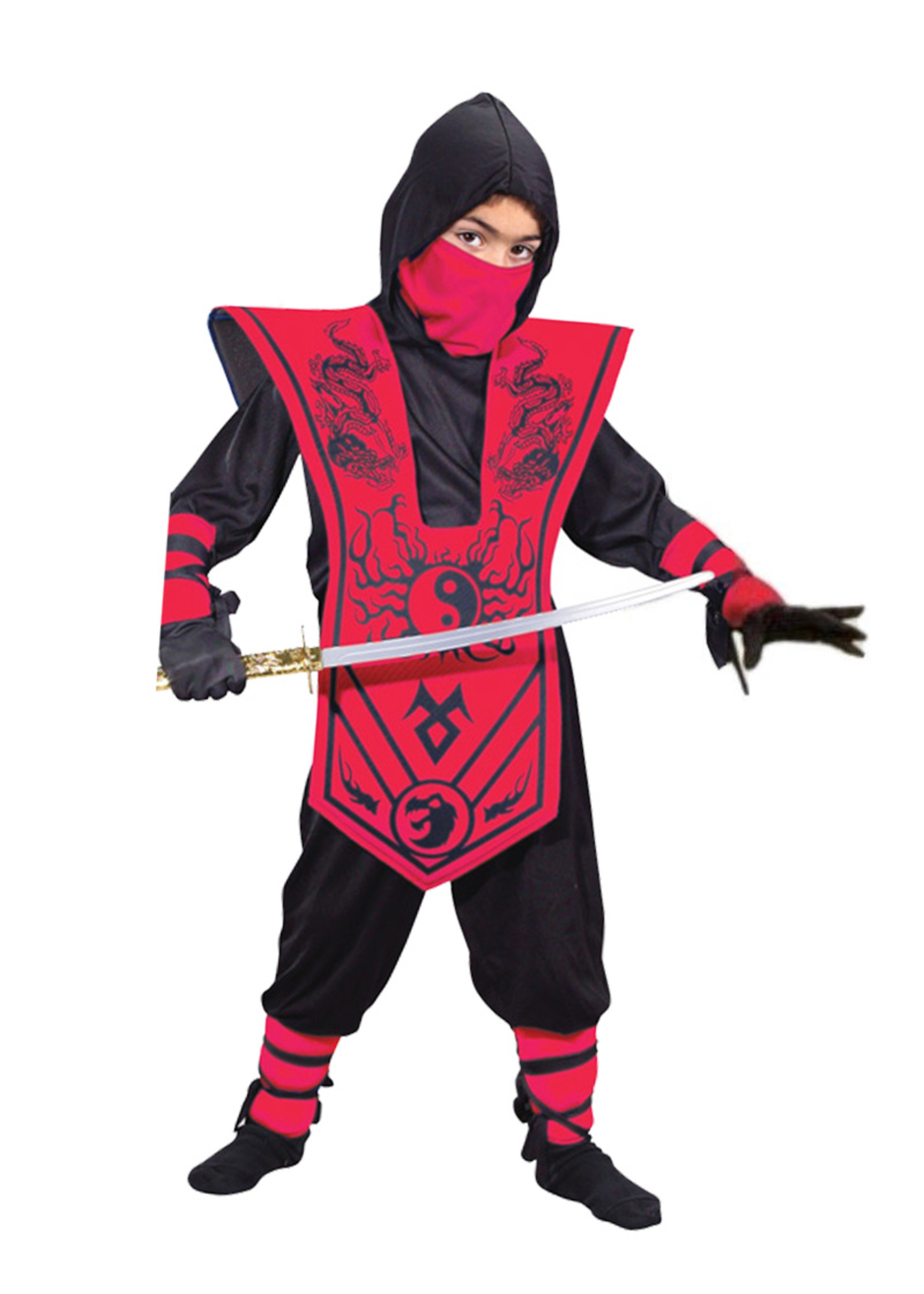 Complete Ninja Red Costume - Boys