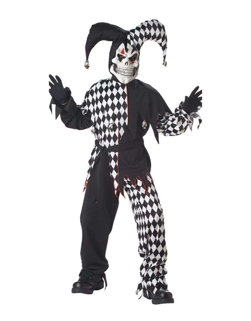 Evil Jester - Black/White Costume - Boys - Party On!