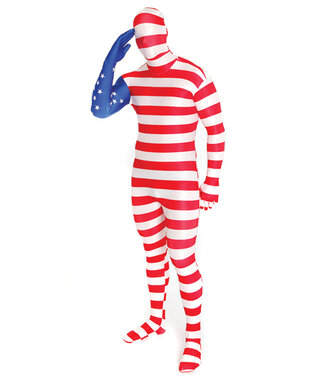 USA Flag Morphsuit Costume - Men's