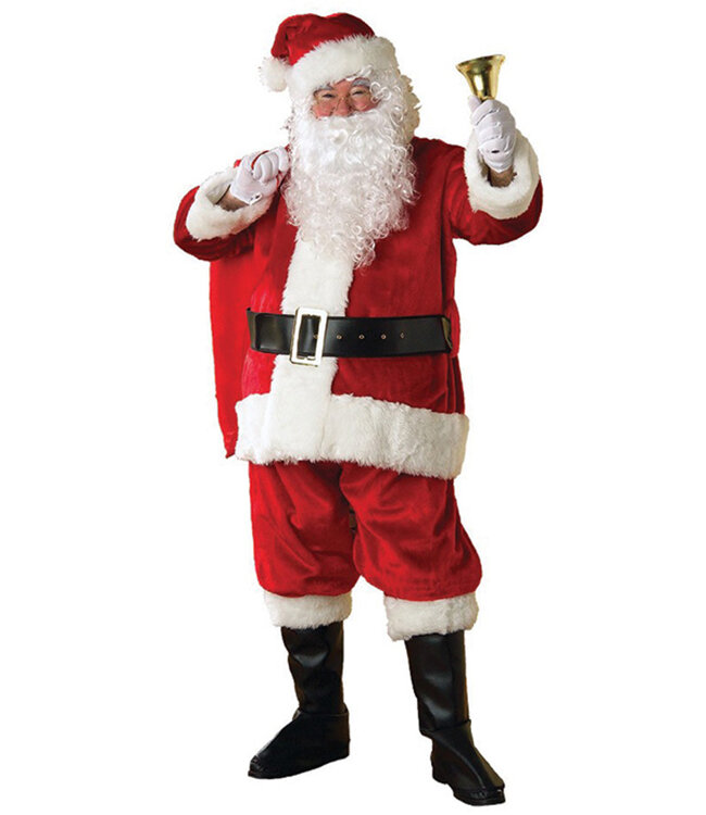 RUBIES Santa Suit Plush Deluxe Costume - Men's
