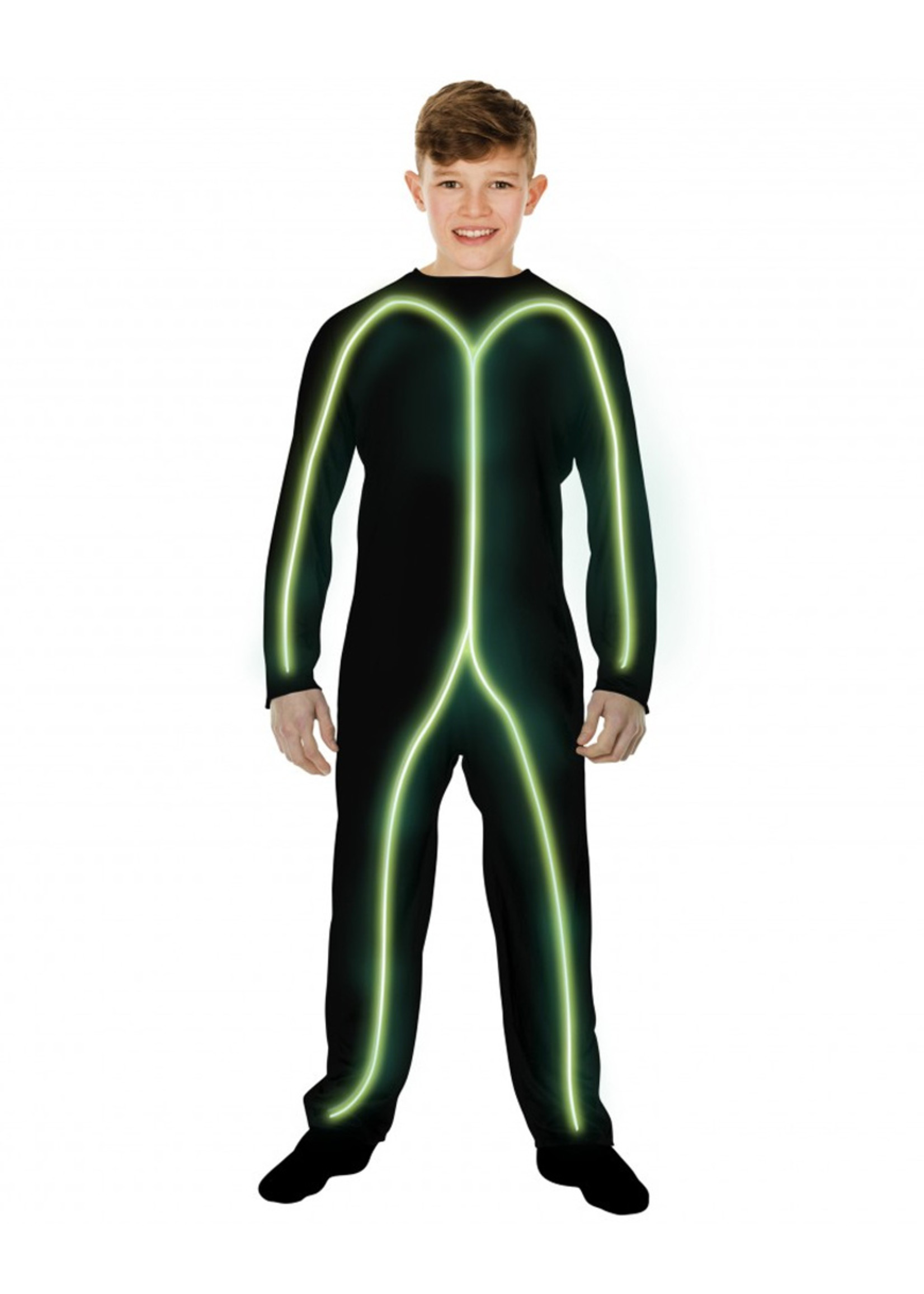 Green Glow Stick Man Costume - Youth