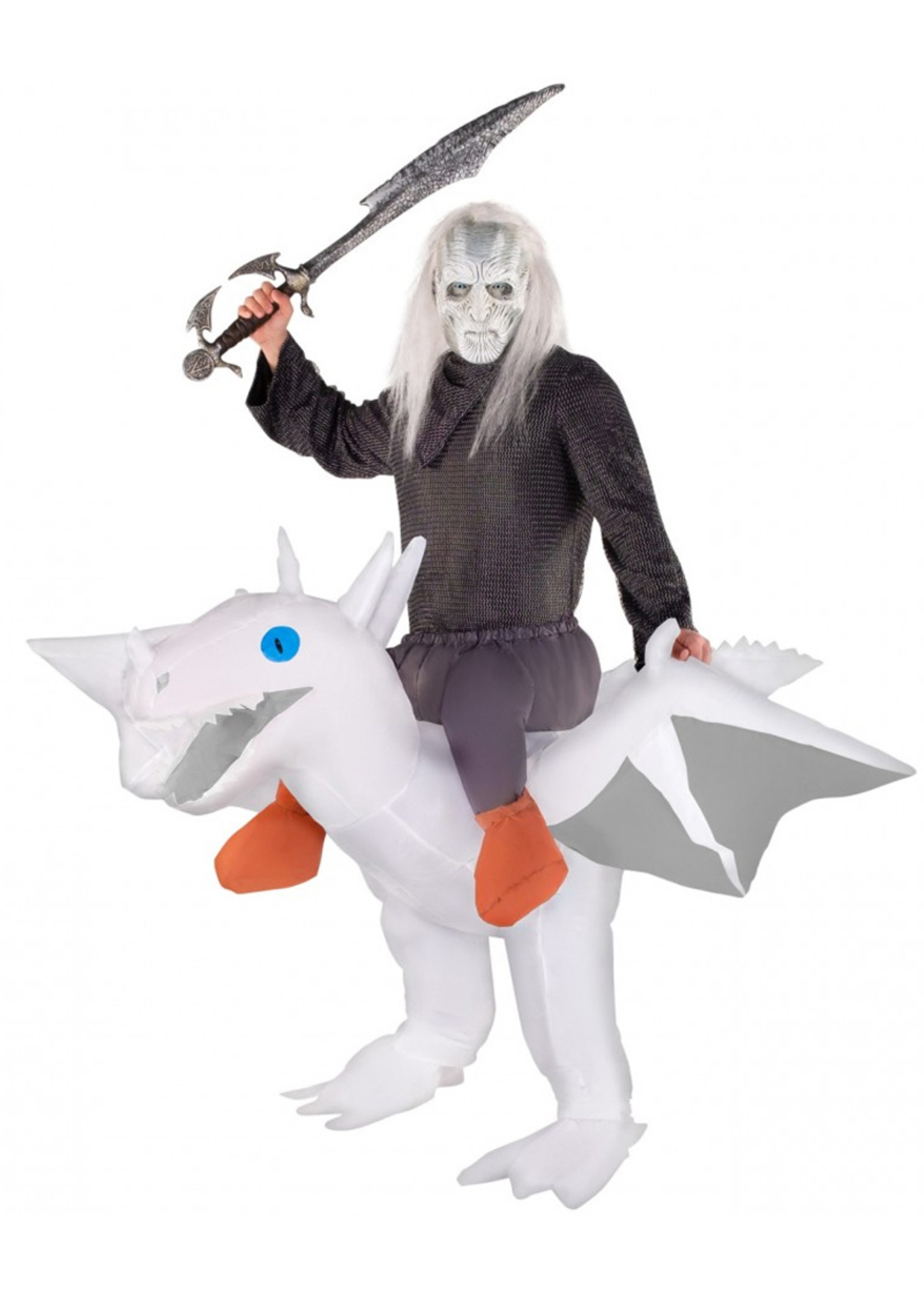 Ride On White Dragon Inflatable - Adult