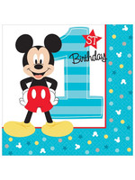 Mickey Fun To Be One Beverage Napkins - 16ct