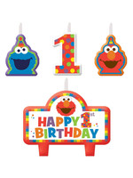 Elmo Turns One  Birthday Candle Set - 4ct