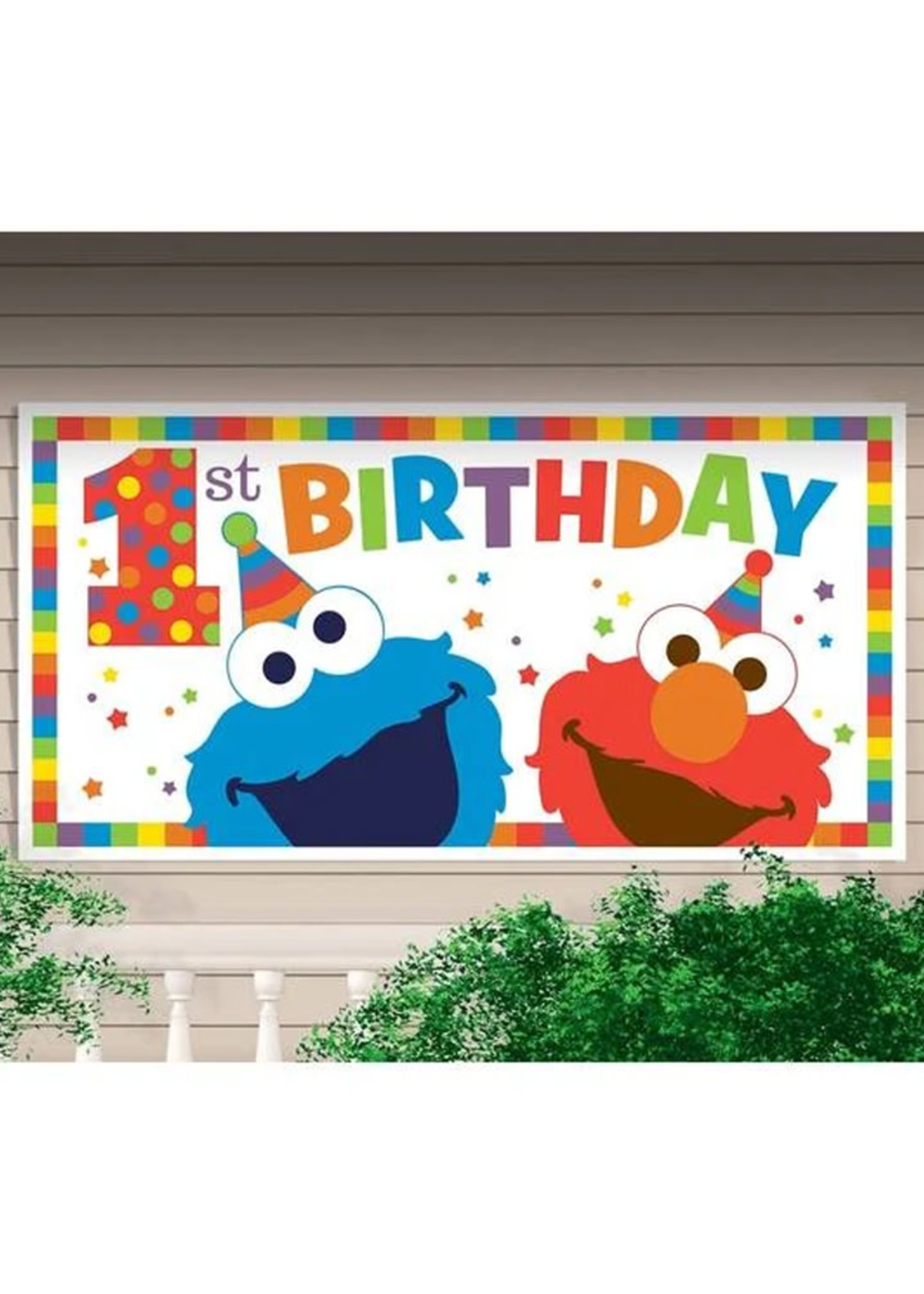 Elmo Turns One Party Banner - 5ft
