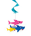 UNIQUE INDUSTRIES INC Baby Shark 26in Dangling Swirl Decorations - 3ct