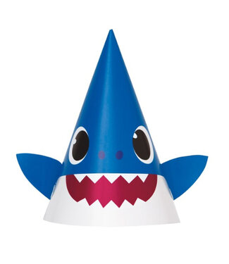 UNIQUE INDUSTRIES INC Baby Shark Party Hats - 8ct