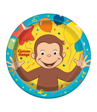 UNIQUE INDUSTRIES INC Curious George 9in Luncheon Plates - 8ct