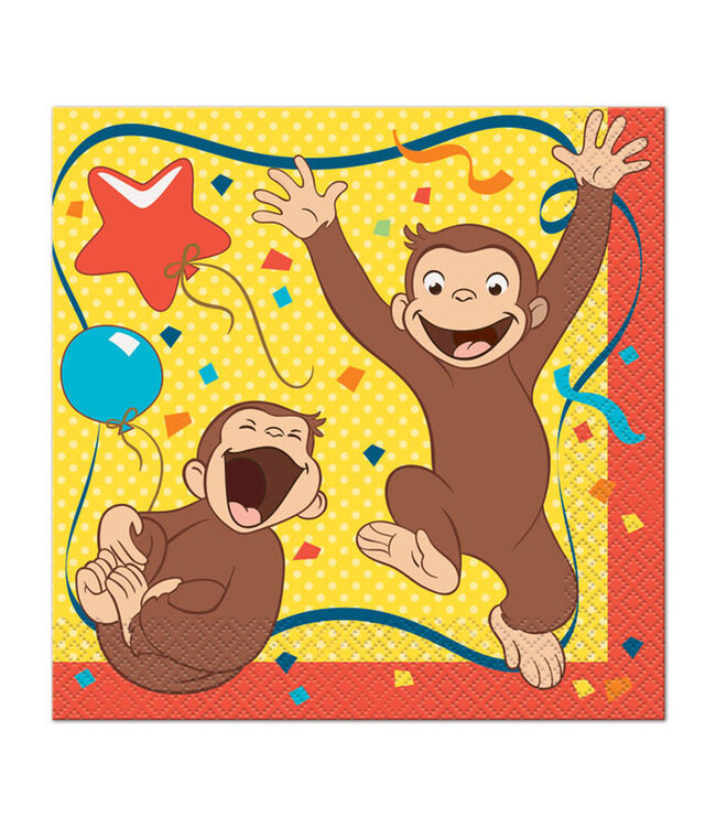 UNIQUE INDUSTRIES INC Curious George 7in Luncheon Napkins - 16ct