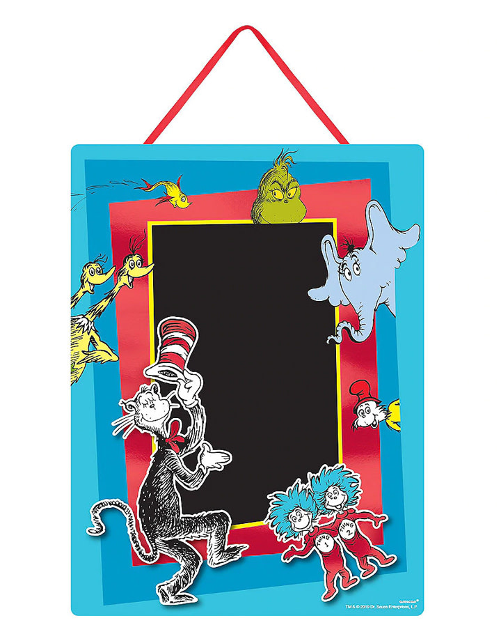 Dr. Seuss Chalkboard Easel Sign - Party On!