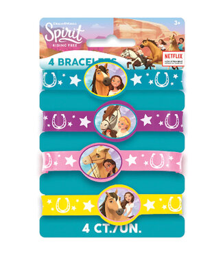 UNIQUE INDUSTRIES INC Spirit Riding Free Rubber Bracelet - 4ct