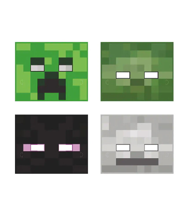 UNIQUE INDUSTRIES INC Minecraft Party Masks - 8ct