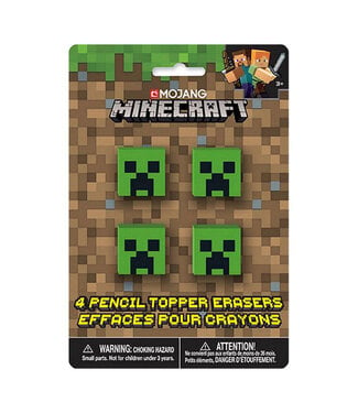 UNIQUE INDUSTRIES INC Minecraft Pencil Top Erasers - 4ct