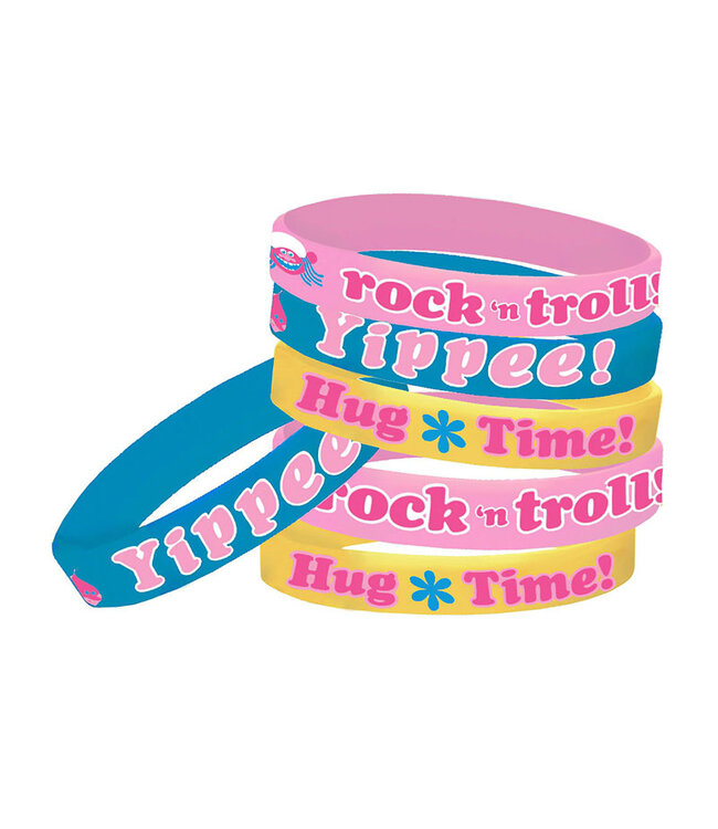 Trolls Rubber Bracelets - 6ct