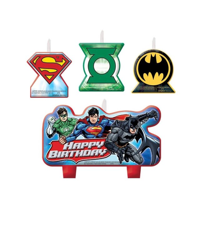 Justice League Birthday Candle Set - 4ct