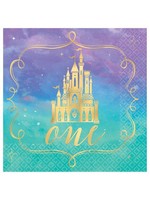 Disney Princess "Once Upon A Time" 1st Birthday Beverage Napkins - 16ct