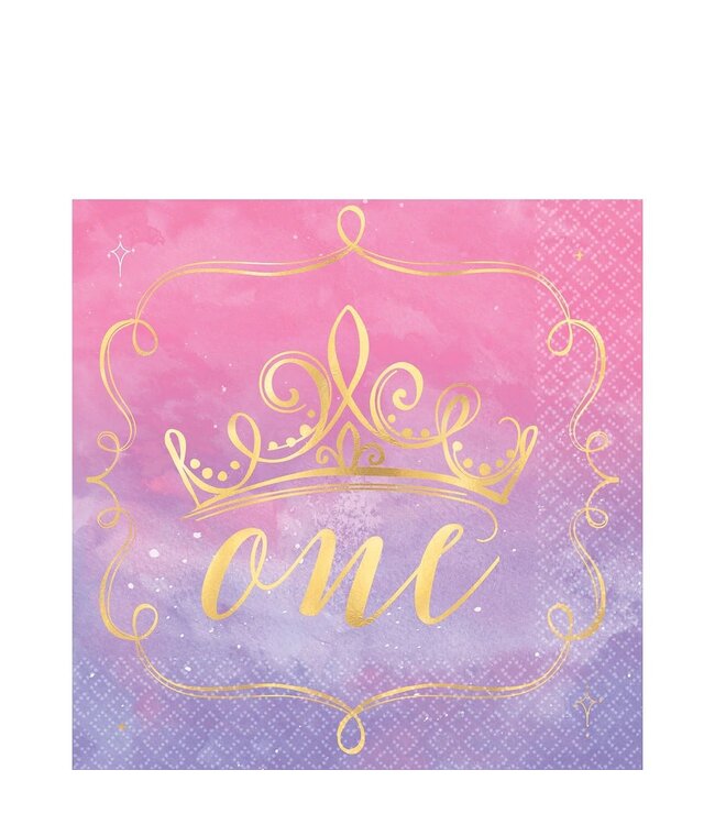 Disney Princess "Once Upon a Time" 1st Birthday Lunch Napkins - 16ct