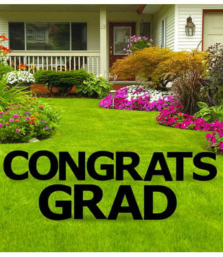 Congrats Grad Black Yard Signs