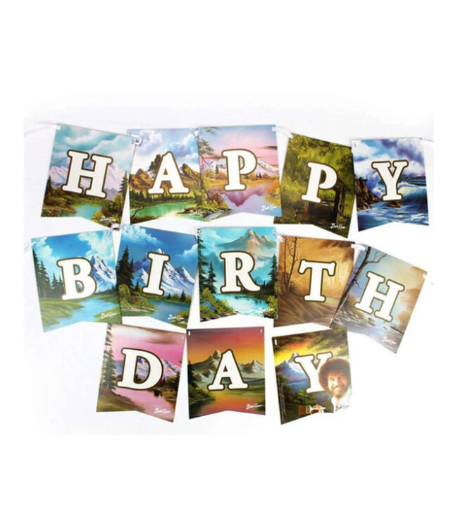 PRIME PARTY Bob Ross Classic Jointed Birthday Banner Sign