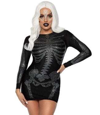 LEG AVENUE Rhinestone Skeleton Dress - Women's