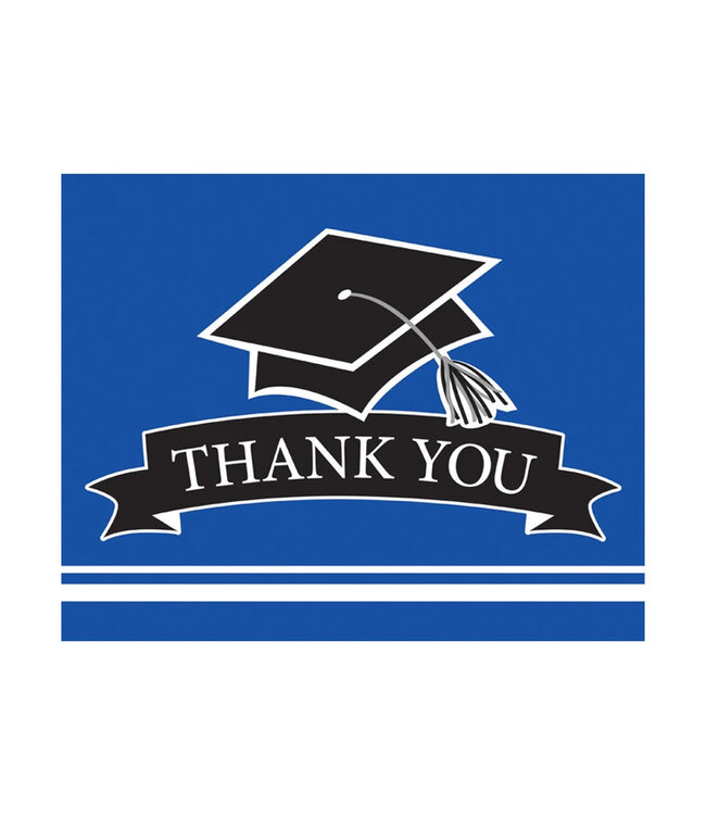 Creative Converting Blue Grad Thank You Notes - 25 ct