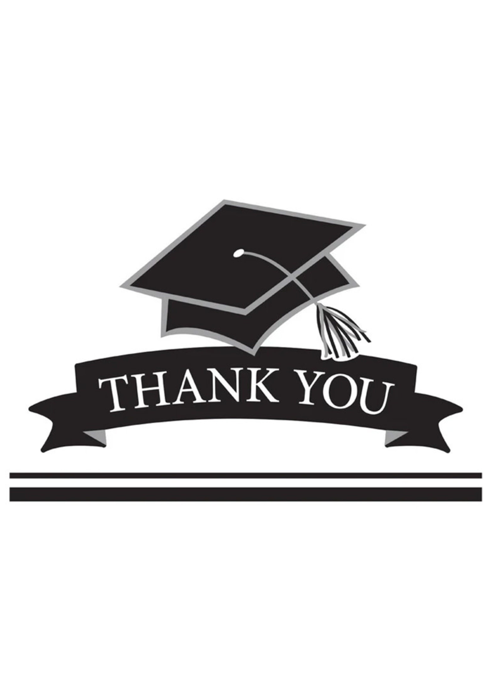 Creative Converting Graduation White Thank You Notes - 25 ct
