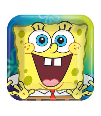 SpongeBob SquarePants Paper Square Dessert Plates, 7in, 8ct