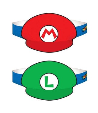 Mario & Luigi Party Hats - 8ct