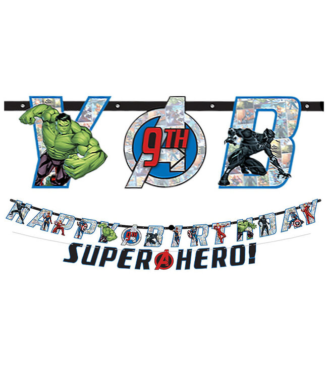 Marvel Powers Unite Personalized Birthday Banner Kit 2ct