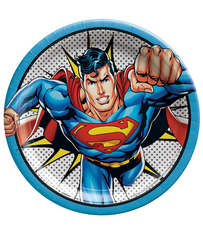 Justice League Heroes Unite Superman Lunch Plates 8ct
