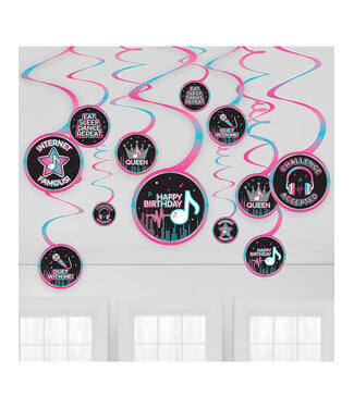 Internet Famous Birthday Swirl Decorations - 12ct