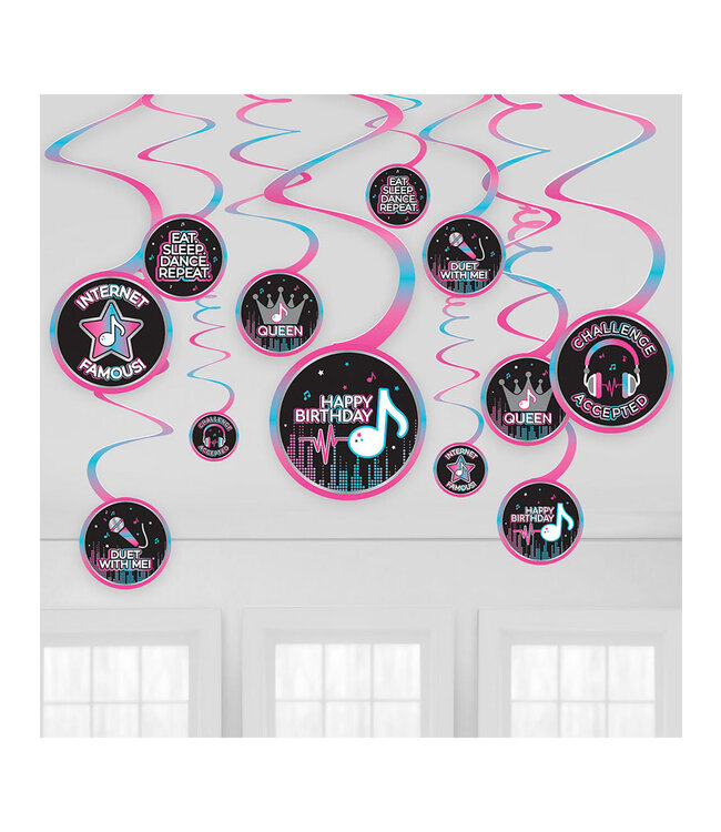 Internet Famous Birthday Swirl Decorations - 12ct