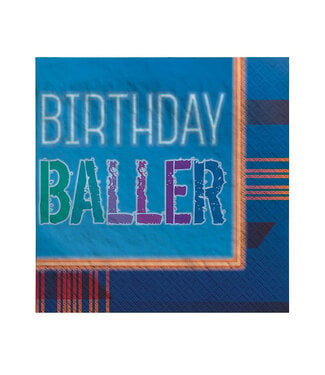 Birthday Baller Beverage Napkins 16ct