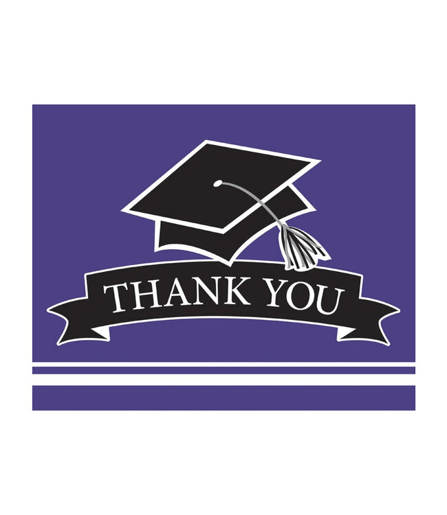 Creative Converting Purple Grad Thank You Notes - 25ct