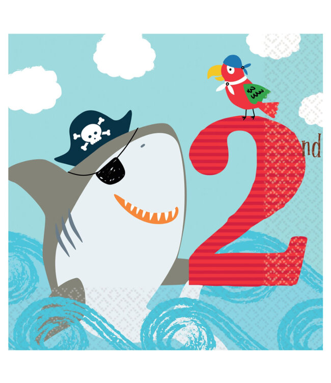 Ahoy Birthday "2nd Birthday" Lunch Napkins - 36ct